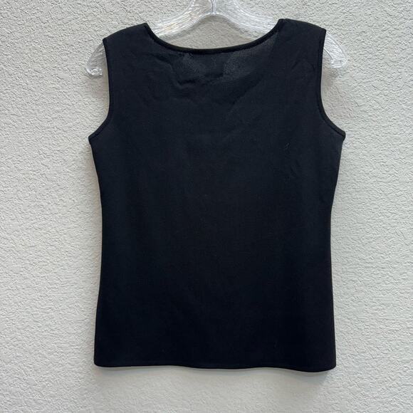 Exclusively Misook Tank Women's Size PS Black Knit Scoop Neck Closet Staple - Picture 2 of 3